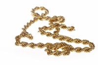 Lot 243 - EIGHTEEN CARAT GOLD CHAIN NECKLACE of...