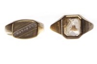 Lot 251 - GENTLEMAN'S NINE CARAT GOLD RING set with a...