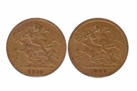 Lot 521 - GOLD HALF SOVEREIGN DATED 1913 AND ANOTHER...