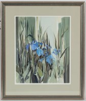 Lot 2161 - * ETHEL WALKER, IRISES AT KILMAHUMAG gouache,...