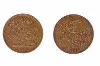 Lot 525 - GOLD HALF SOVEREIGN DATED 1894 AND ANOTHER...