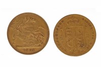 Lot 527 - GOLD HALF SOVEREIGN DATED 1892 AND ANOTHER...
