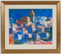 Lot 2162 - * ANN ORAM RSW, VEJER, BLUE SKIES gouache,...