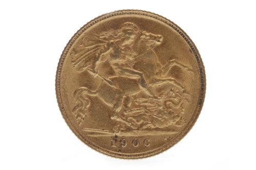 Lot 544 - GOLD HALF SOVEREIGN DATED 1906