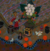 Lot 2187 - * JACK SHORE, STILL LIFE WITH MEXICAN DOLL,...