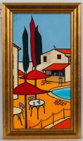 Lot 2271 - * IAIN CARBY, WINE AL FRESCO oil on board 73cm...