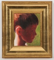 Lot 2279A - * GERARD BURNS, BOY'S PROFILE oil on canvas...