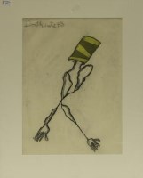 Lot 2210 - * PAT DOUTHWAITE THE STRIPED TURBAN pastel on...