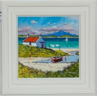 Lot 2382 - FRANK COLCLOUGH, HEBRIDEAN HIDEAWAY oil on...