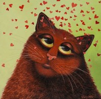 Lot 2252 - VICKY MOUNT, LOVE BUGS oil on boxed canvas,...