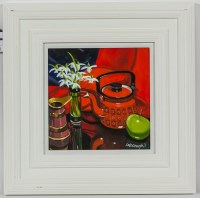 Lot 2254 - FRANK COLCLOUGH, STUDY WITH SNOWDROPS oil on...