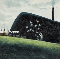 Lot 2275 - VICKY MOUNT, ATHUR'S BIRDS oil on boxed canvas,...