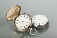 Lot 862 - GENTLEMAN'S STERLING SILVER OPEN FACE POCKET...