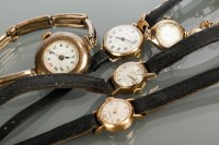 Lot 864 - COLLECTION OF FIVE LADY'S NINE CARAT GOLD...
