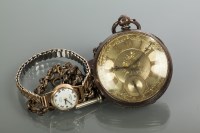 Lot 882 - STERLING SILVER OPEN FACE FUSEE POCKET WATCH...