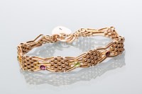 Lot 1888 - NINE CARAT GOLD LADY'S CURB LINK BRACELET set...