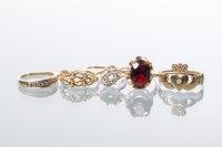 Lot 1914 - COLLECTION OF NINE CARAT GOLD DRESS RINGS...