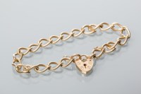 Lot 1931 - NINE CARAT GOLD CURB LINK BRACELET hallmarked...