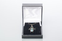 Lot 1950 - CHARLES HORNER SPIDER PENDANT set with blue...
