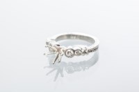 Lot 1958 - PLATINUM DIAMOND RING SETTING with two...