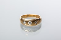Lot 2003 - VICTORIAN DIAMOND THREE STONE RING the...