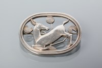 Lot 2007 - GEORG JENSEN SILVER BROOCH of pierced oval...