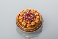 Lot 2010 - VICTORIAN GARNET BROOCH of circular form, the...