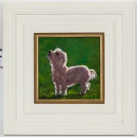 Lot 2303 - DAVID ROBERTSON, MALTESE TERRIER oil on board...
