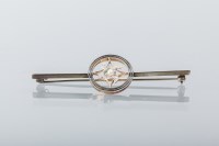 Lot 2045A - EARLY TWENTIETH CENTURY PEARL AND DIAMOND BAR...
