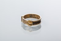 Lot 2051 - VICTORIAN MOURNING SET BELT MOTIF RING set...