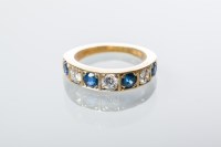 Lot 2068 - SAPPHIRE AND DIAMOND SEVEN STONE RING with...
