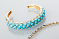 Lot 2081 - VICTORIAN STYLE SILVER GILT TURQUOISE AND...