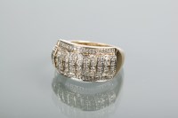 Lot 2089 - DIAMOND DRESS RING the bezel set with rows of...