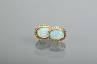 Lot 2117 - PAIR OF SYNTHETIC OPAL STUD EARRINGS each set...