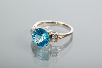 Lot 2162 - IMPRESSIVE TOPAZ DRESS RING the large round...