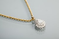 Lot 2180A - PEAR SHAPED DIAMOND CLUSTER PENDANT the...