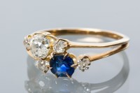 Lot 2200 - SAPPHIRE AND DIAMOND DRESS RING the largest...