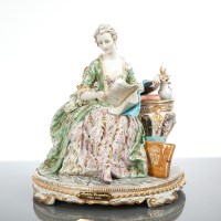 Lot 134 - LARGE CAPODIMENTE PORCELAIN FIGURE OF MADAME...