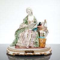 Lot 135 - LARGE CAPODIMENTE PORCELAIN FIGURE OF MADAME...