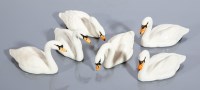 Lot 139 - BESWICK FAMILY OF SWANS circular black printed...