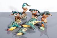 Lot 141 - COLLECTION OF BESWICK KINGFISHERS largest 17cm...