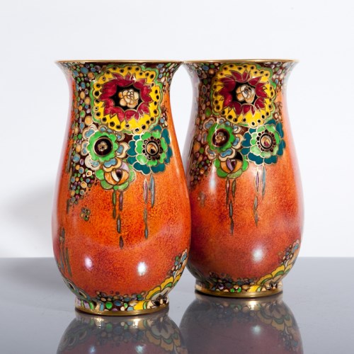 Lot 154 - PAIR OF ROYAL WINTON LUSTRE VASES with...