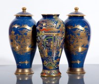 Lot 166 - PAIR OF CARLTON WARE WILLOW PATTERN VASES AND...