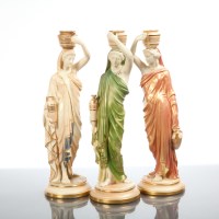 Lot 175 - THREE ROYAL WORCESTER FIGURES OF GRECIAN...