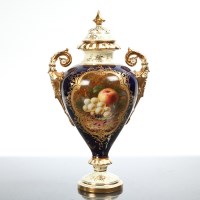 Lot 177 - COALPORT GILT PORCELAIN VASE AND COVER the...