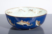 Lot 183 - WEDGWOOD LUSTRE BOWL decorated with carp on a...