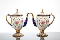 Lot 192 - PAIR OF HOUSE OF FABERGE IMPERIAL TEA POTS...