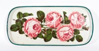 Lot 205 - WEMYSS TRAY painted with pink roses with a...