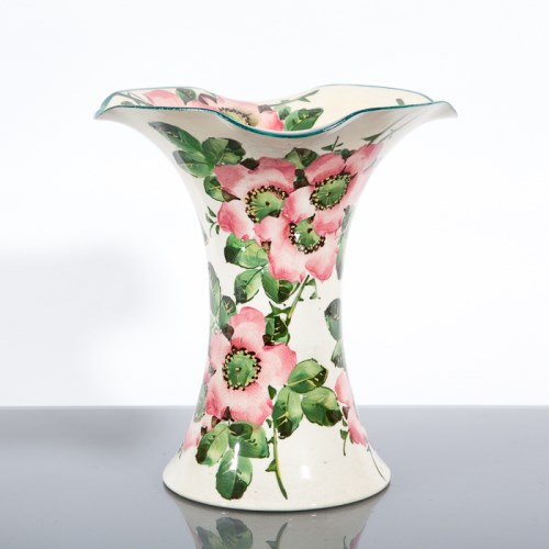 Lot 207 - WEMYSS ROSE VASE painted with pink wild roses...