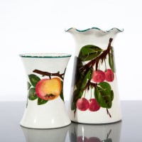 Lot 209 - TWO WEMYSS VASES painted with cherries and...